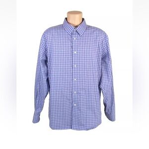 EGARA Plaid Men's No Iron Dress Shirt Size 17-17/2  Modern Fit Button Down EUC